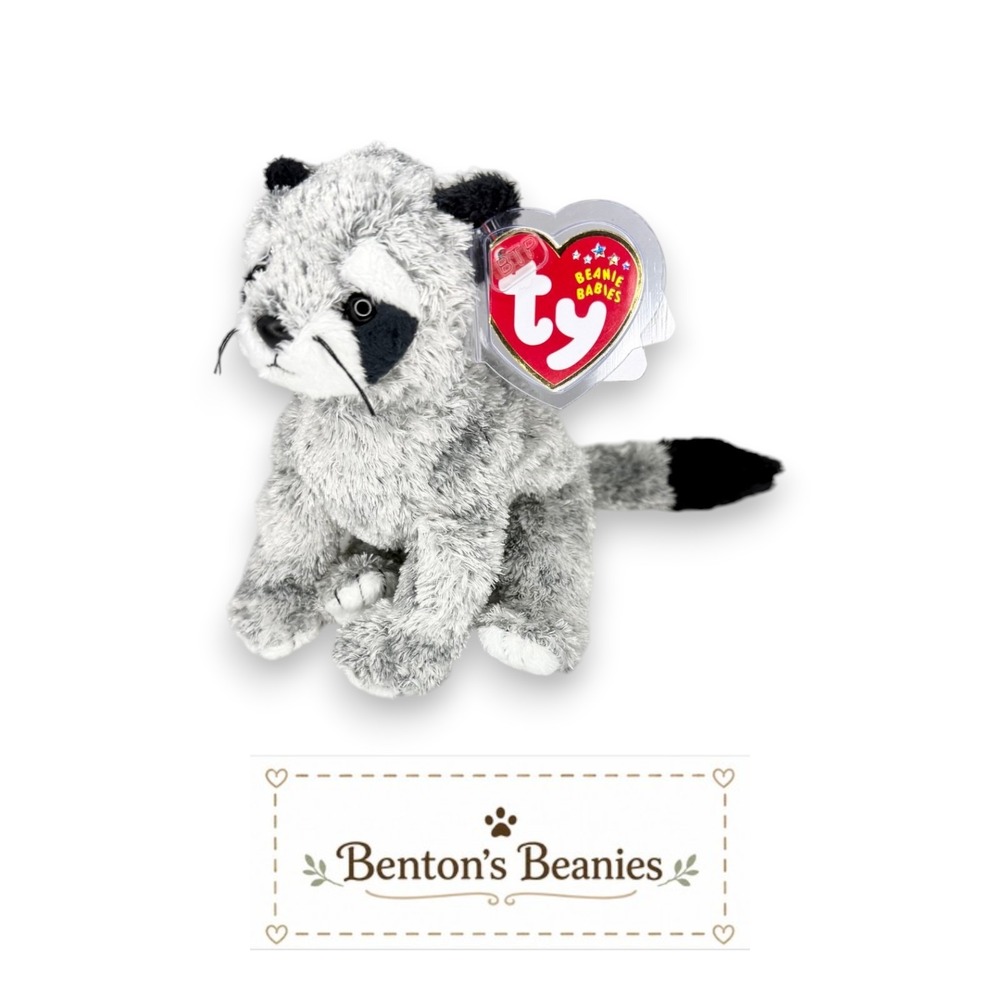 Bandito the Raccoon Ty Beanie Baby | Masked Mischief 🦝 | Mint Heart Tag ⭐